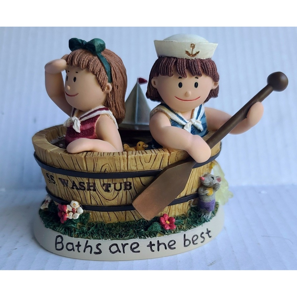 Zingle Berry #1104 Baths Are The Best Figurine SS Wash Tub BOX Pavilion Gift Co